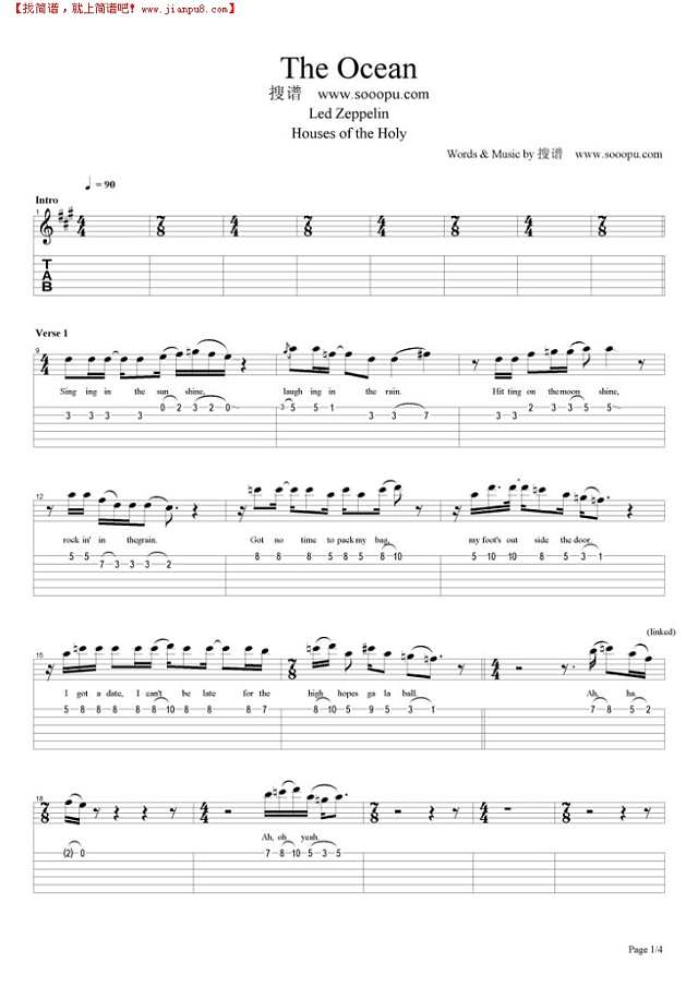 The Ocean吉他谱
