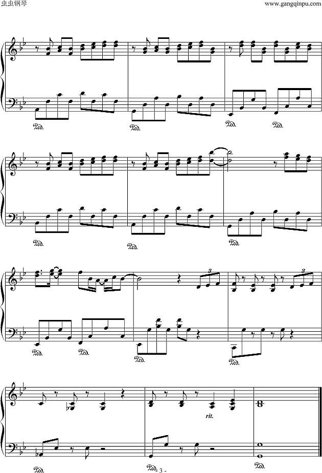 爱情悬崖钢琴谱