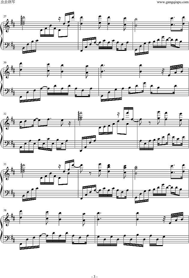 D大调卡农Jeffrey Michael版节选钢琴谱