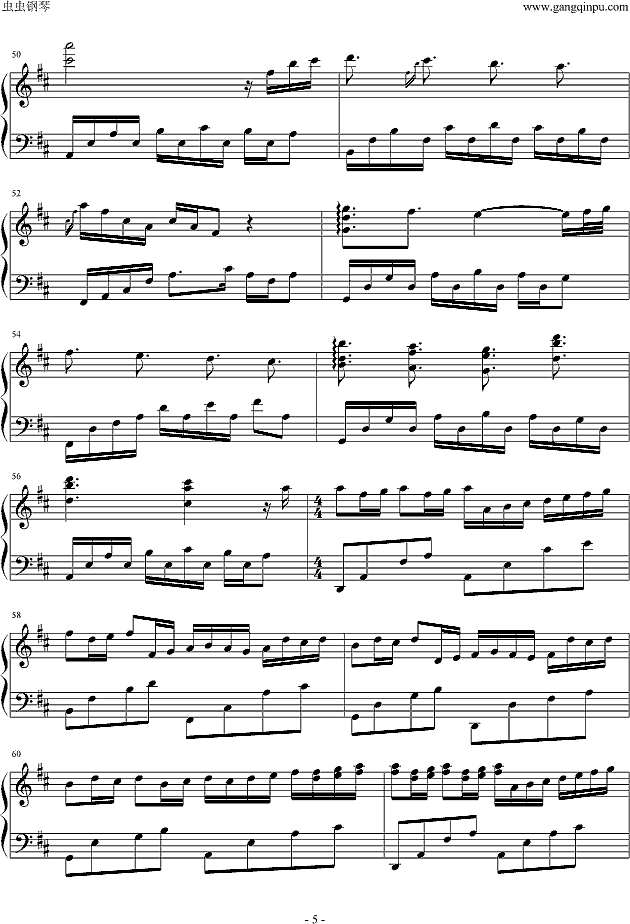 D大调卡农Jeffrey Michael版节选钢琴谱