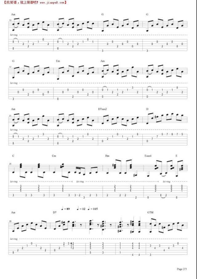 让我想一想吉他谱