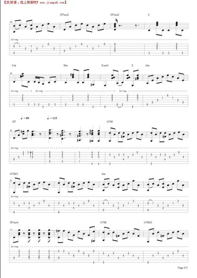 让我想一想吉他谱