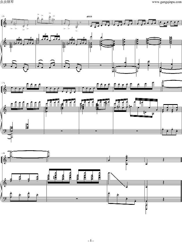 赛马（小提琴版）钢琴谱