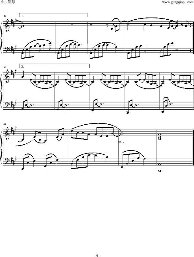 断了的弦（演奏版）钢琴谱