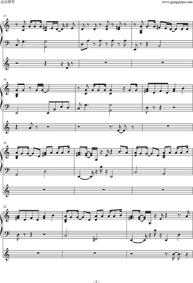 say anything钢琴谱