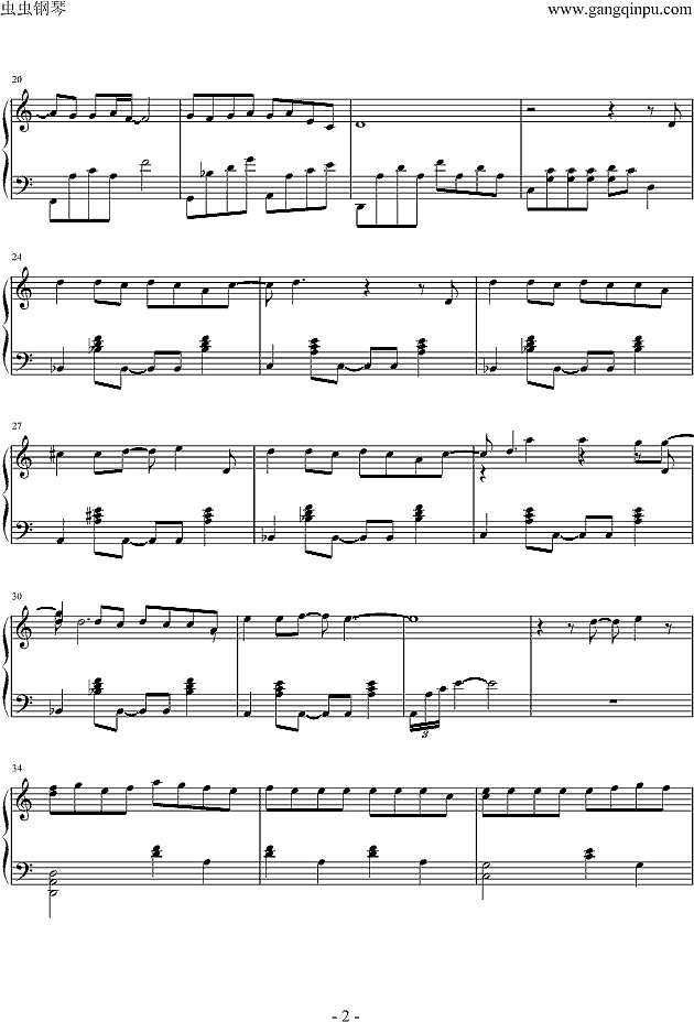 火柴天堂-钢琴演奏谱钢琴谱