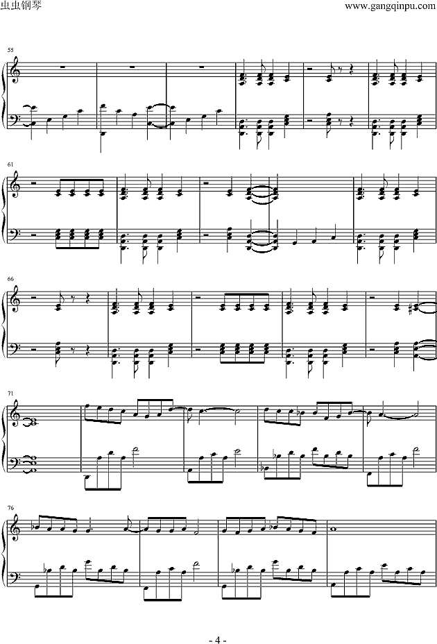 火柴天堂-钢琴演奏谱钢琴谱