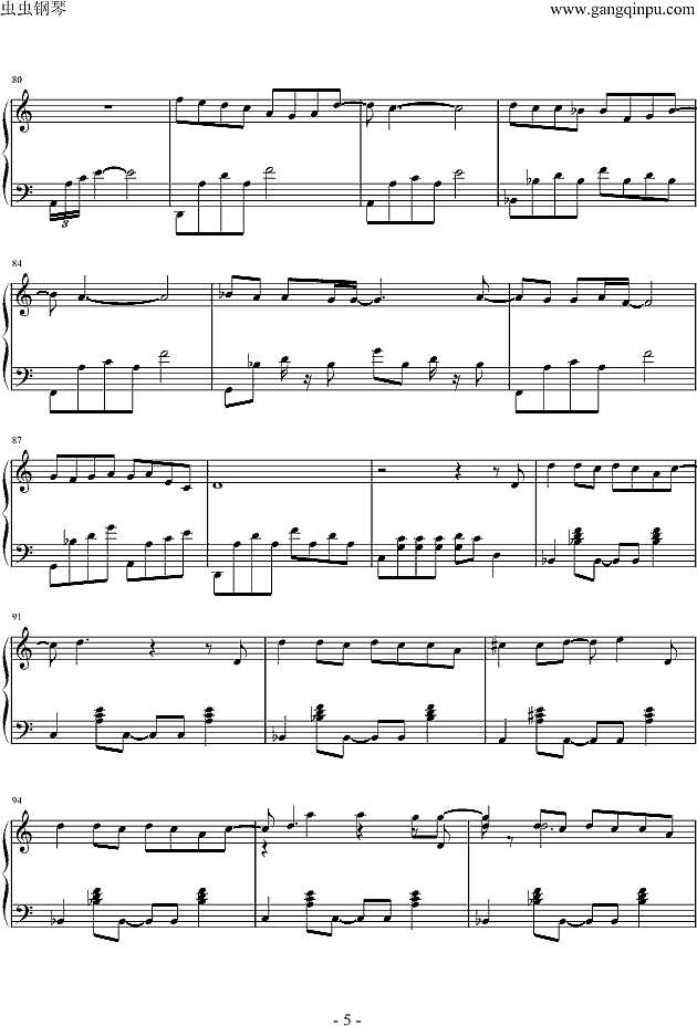 火柴天堂-钢琴演奏谱钢琴谱