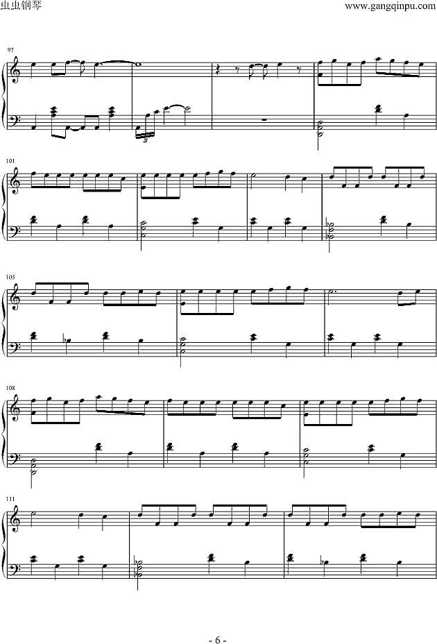 火柴天堂-钢琴演奏谱钢琴谱