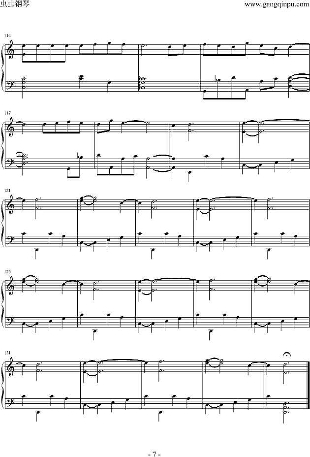 火柴天堂-钢琴演奏谱钢琴谱