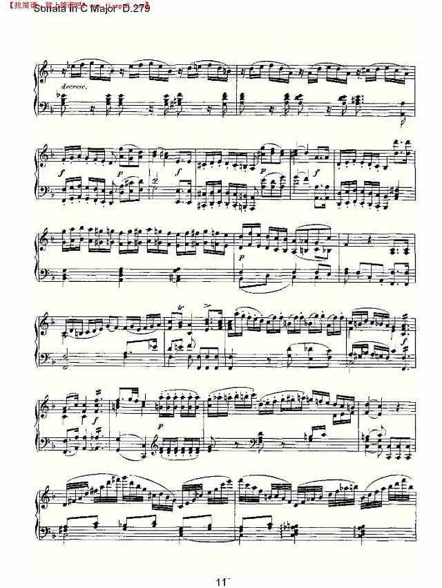 Sonata in C Major D.279   C大调奏鸣曲D.279（三）简谱