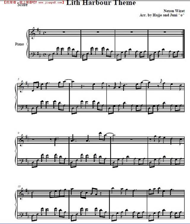 冒险岛-天空之城钢琴谱