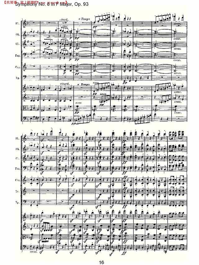 F大调第八交响曲 Op.93　第一乐章（二）简谱
