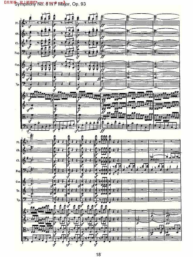 F大调第八交响曲 Op.93　第一乐章（二）简谱