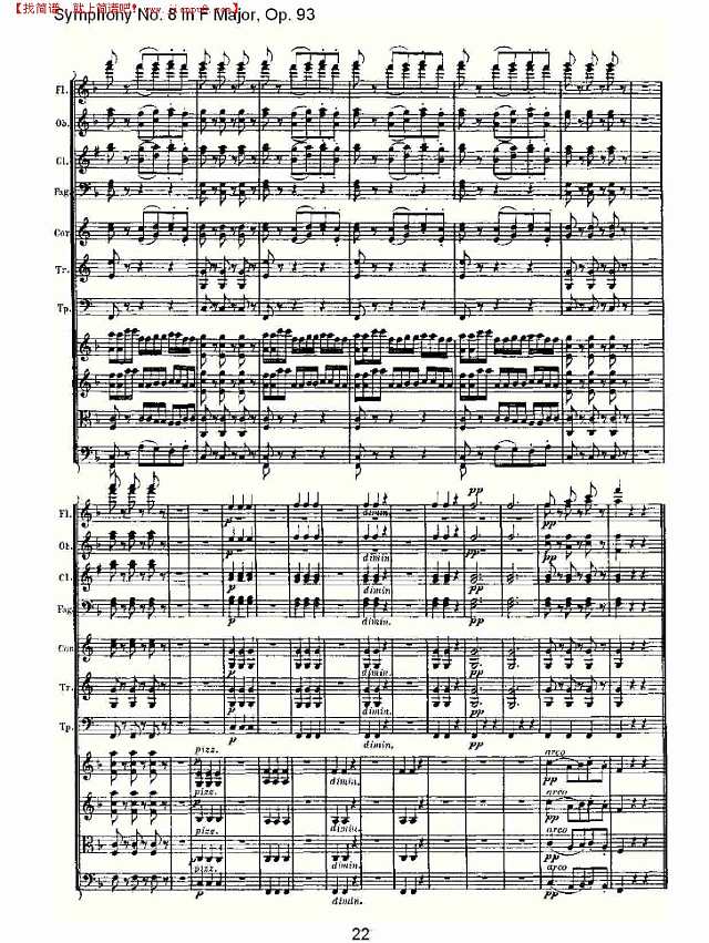 F大调第八交响曲 Op.93　第一乐章（二）简谱