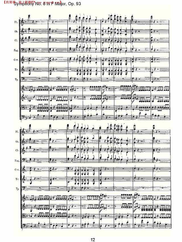 F大调第八交响曲 Op.93　第四乐章（二）简谱