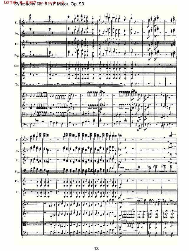F大调第八交响曲 Op.93　第四乐章（二）简谱