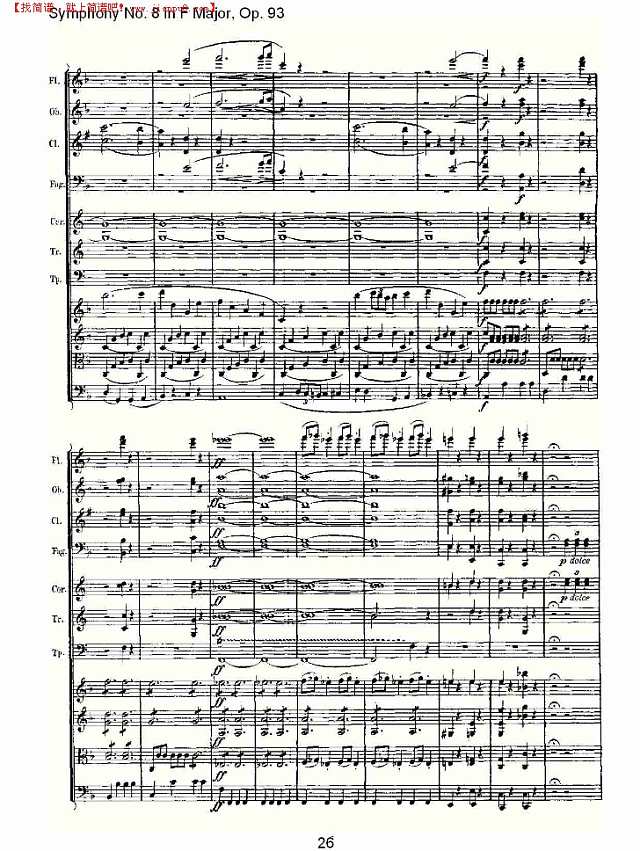 F大调第八交响曲 Op.93　第四乐章（三）简谱
