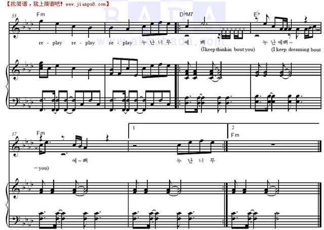 姐姐真漂亮---shinee钢琴谱