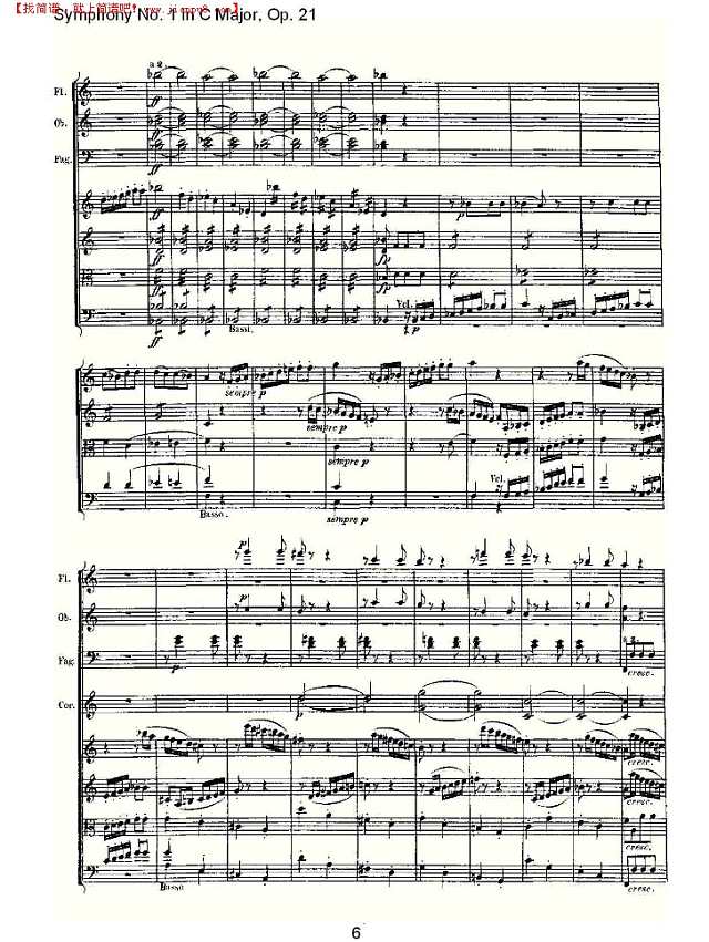 C大调第一交响曲 Op. 21 第四乐章简谱