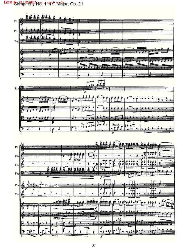 C大调第一交响曲 Op. 21 第四乐章简谱