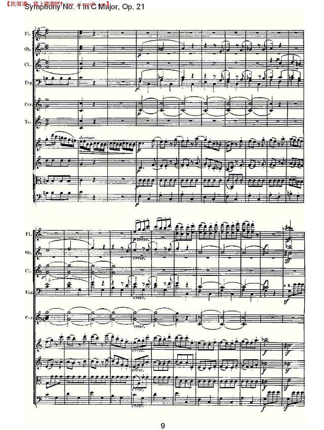 C大调第一交响曲 Op. 21 第四乐章简谱
