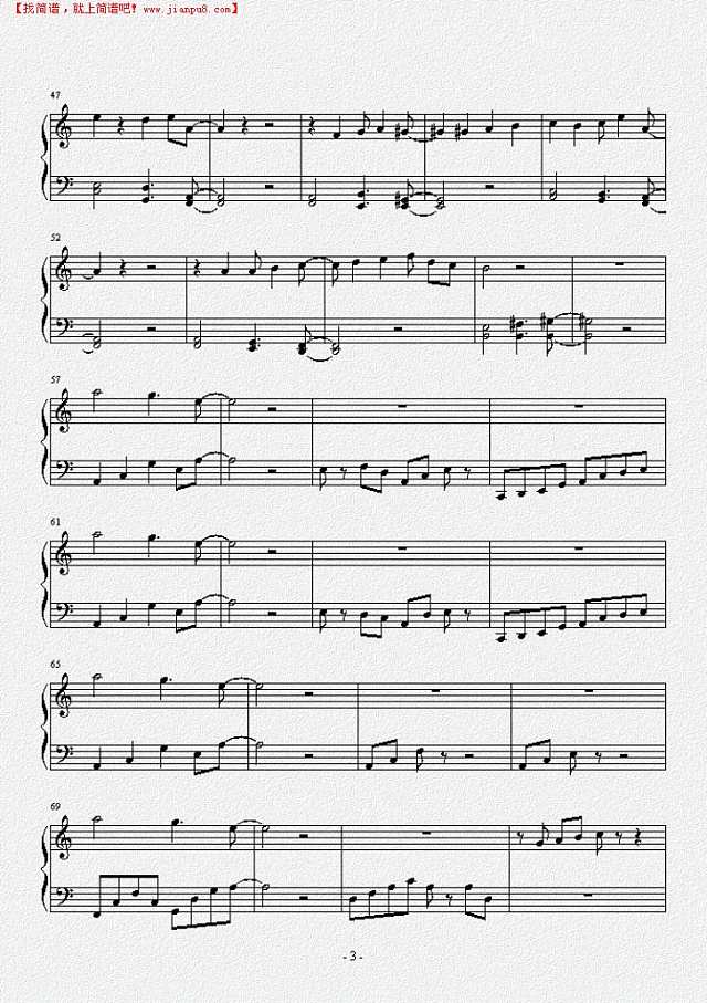 植物大战僵尸后院白天战背景音乐钢琴谱