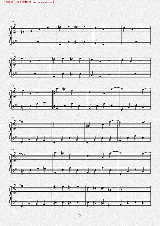 植物大战僵尸主菜单战背景音乐钢琴谱