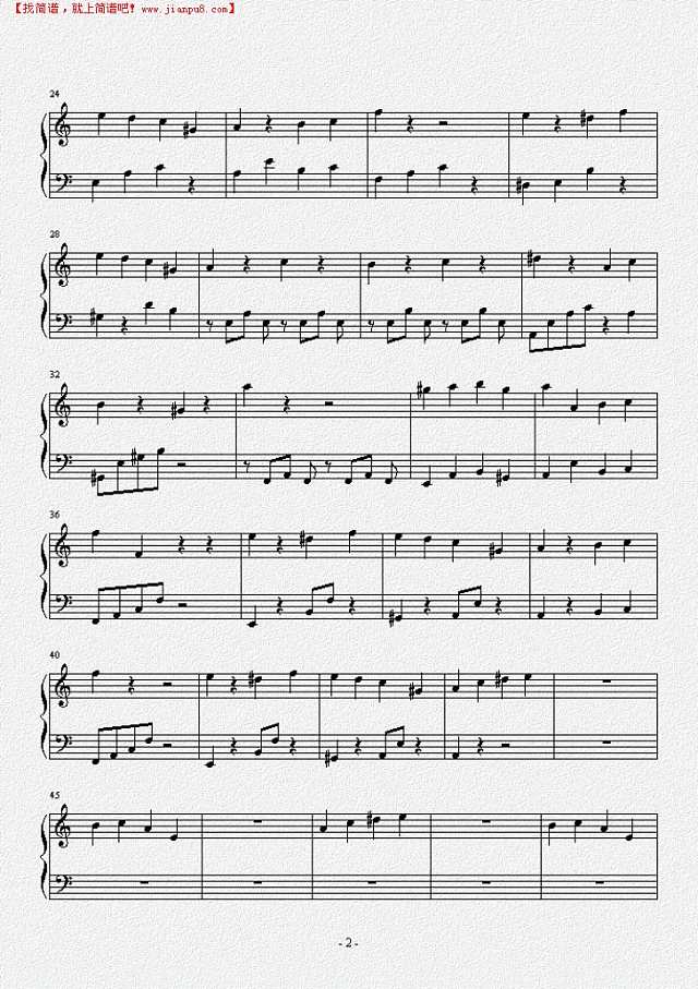 植物大战僵尸解谜模式战背景音乐钢琴谱