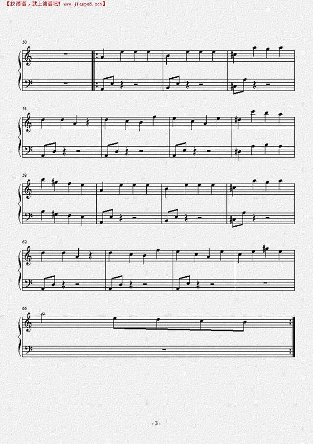 植物大战僵尸解谜模式战背景音乐钢琴谱