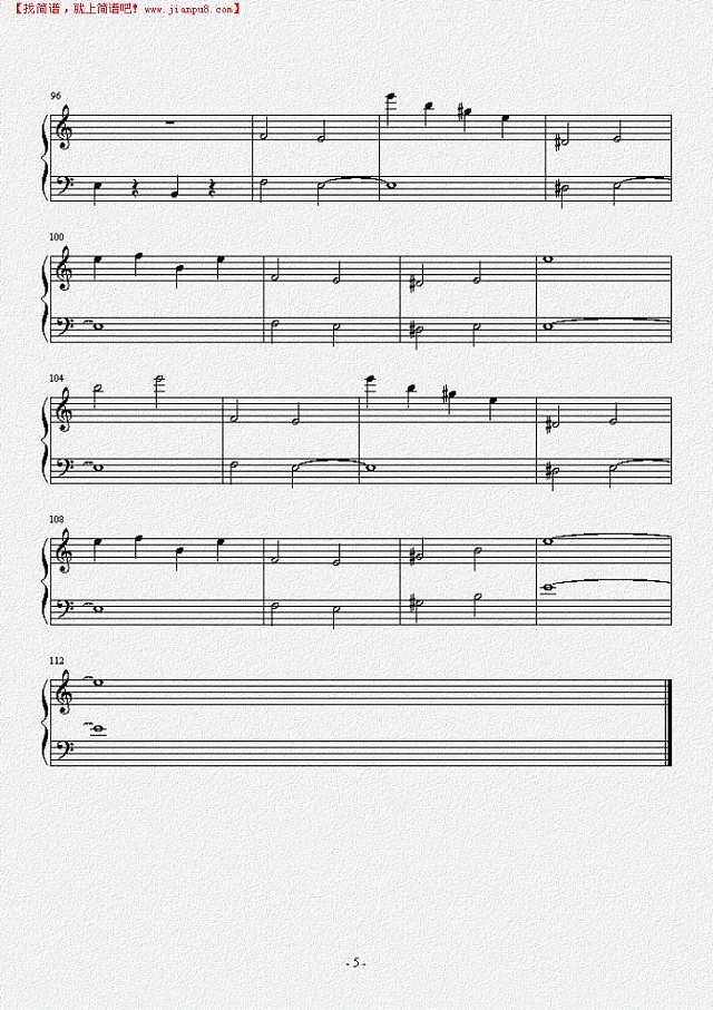 植物大战僵尸解前院夜晚背景音乐钢琴谱