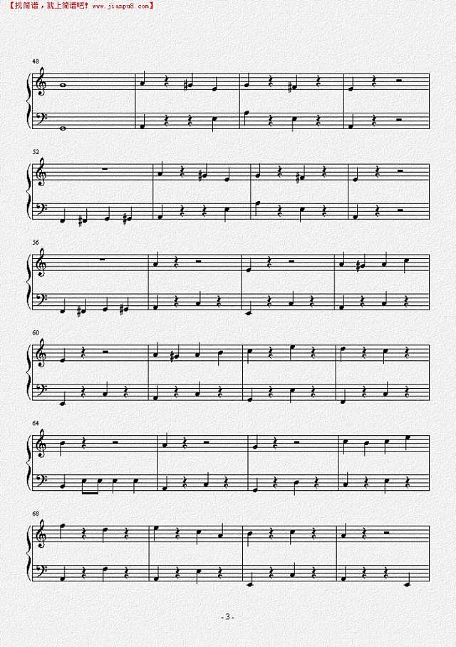 植物大战僵尸解前院白天背景音乐钢琴谱