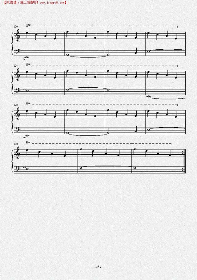 植物大战僵尸解前院白天背景音乐钢琴谱