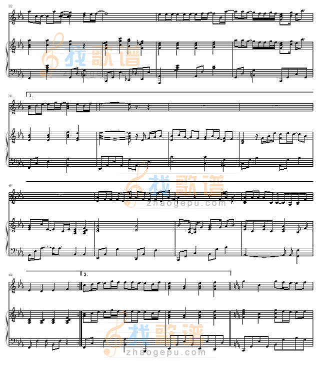 平井坚《瞳をとじて》钢琴谱