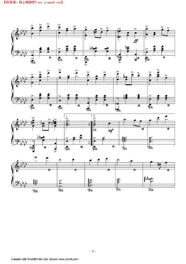 霞光   精灵世纪片尾曲钢琴谱