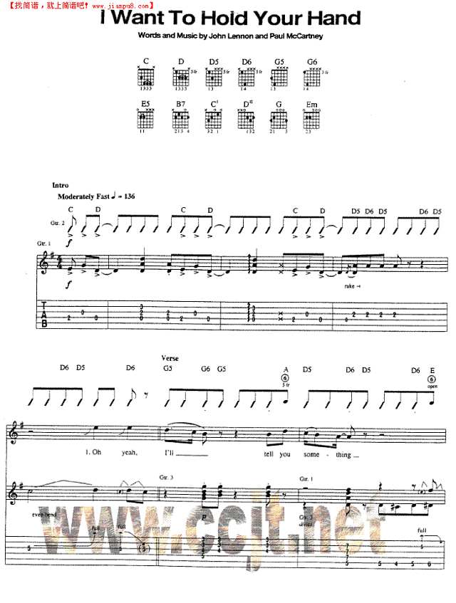 I want To Hold Your Hand吉他谱
