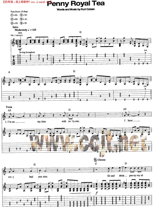 Penny Royal Tea吉他谱
