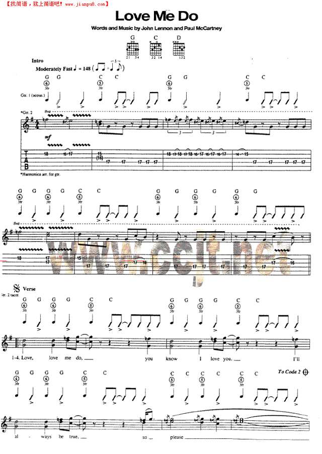 love Me do吉他谱
