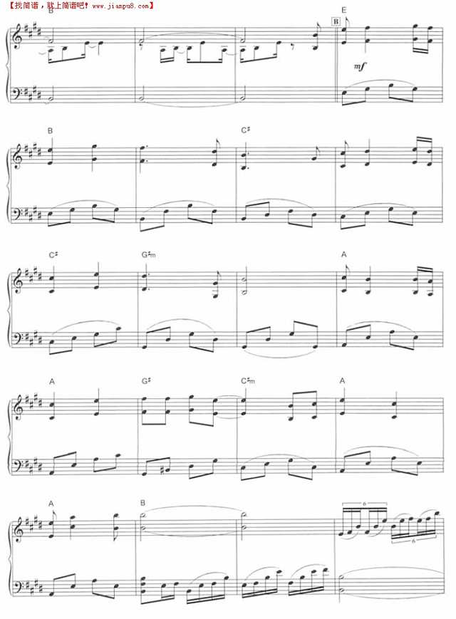 约定(Promise)钢琴谱