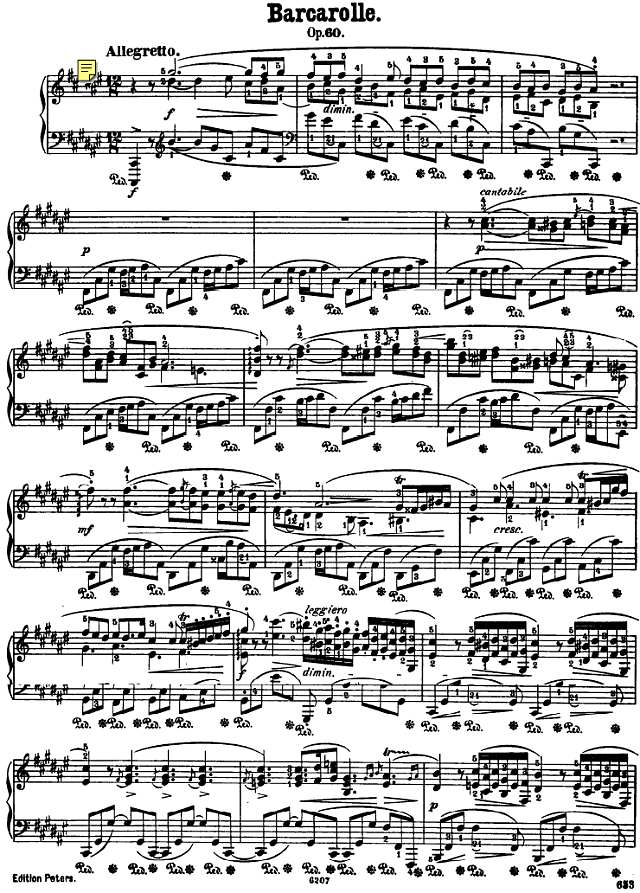 船歌 Barcarolle Op 60钢琴谱
