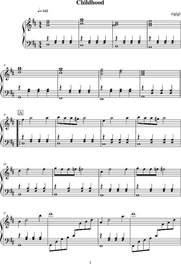 Childhood钢琴谱
