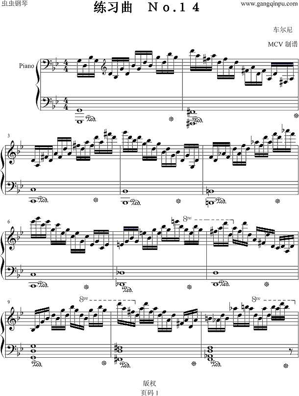 练习曲　NO.14钢琴谱
