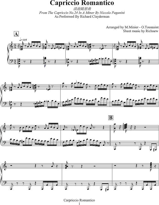 Capriccio Romantico钢琴谱
