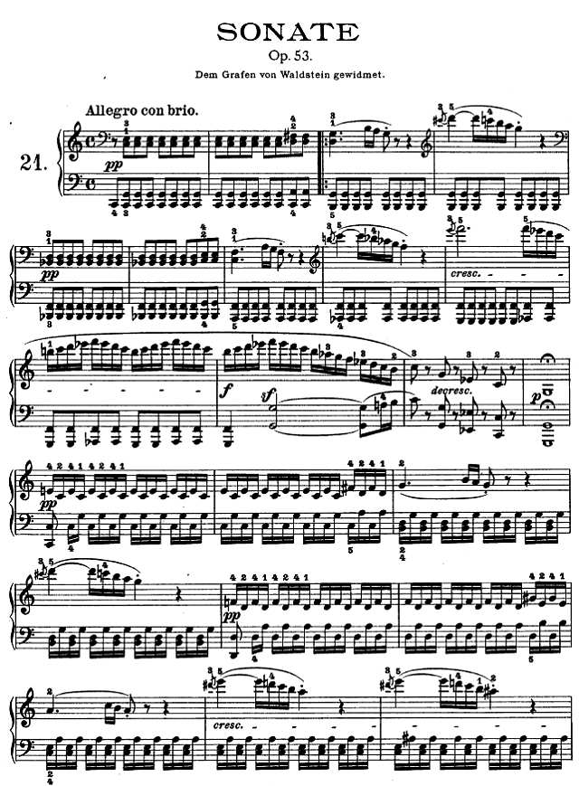 第二十一钢琴奏鸣曲-（Op.53）钢琴谱
