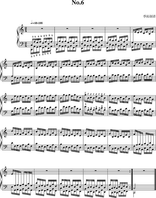 哈农指法练习6-我学钢琴钢琴谱
