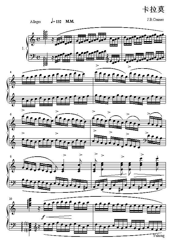 60首钢琴练习曲NO.1钢琴谱
