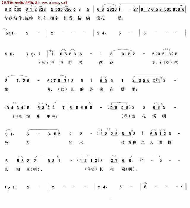 眼朦胧步迷离（越剧唱段)简谱
