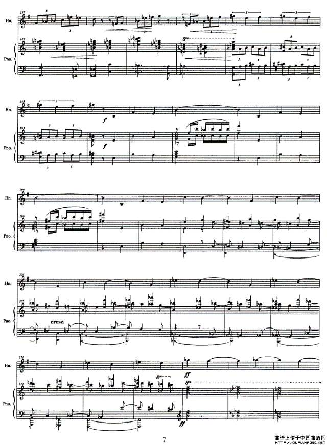 圆号与钢琴叙事曲P7简谱