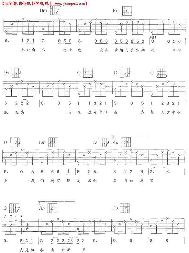 我是如此爱你（吉他弹唱）简谱