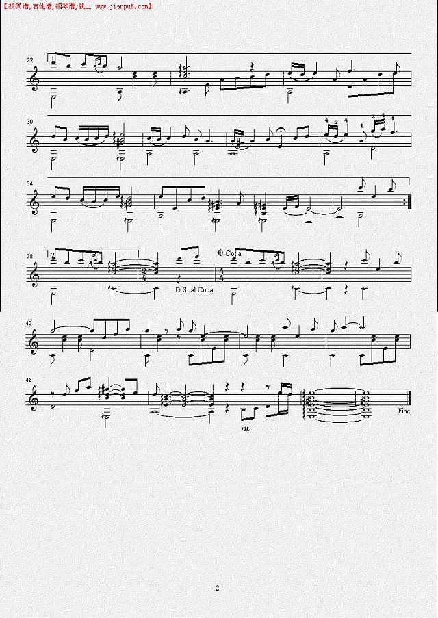 发现（古典吉他独奏谱）简谱